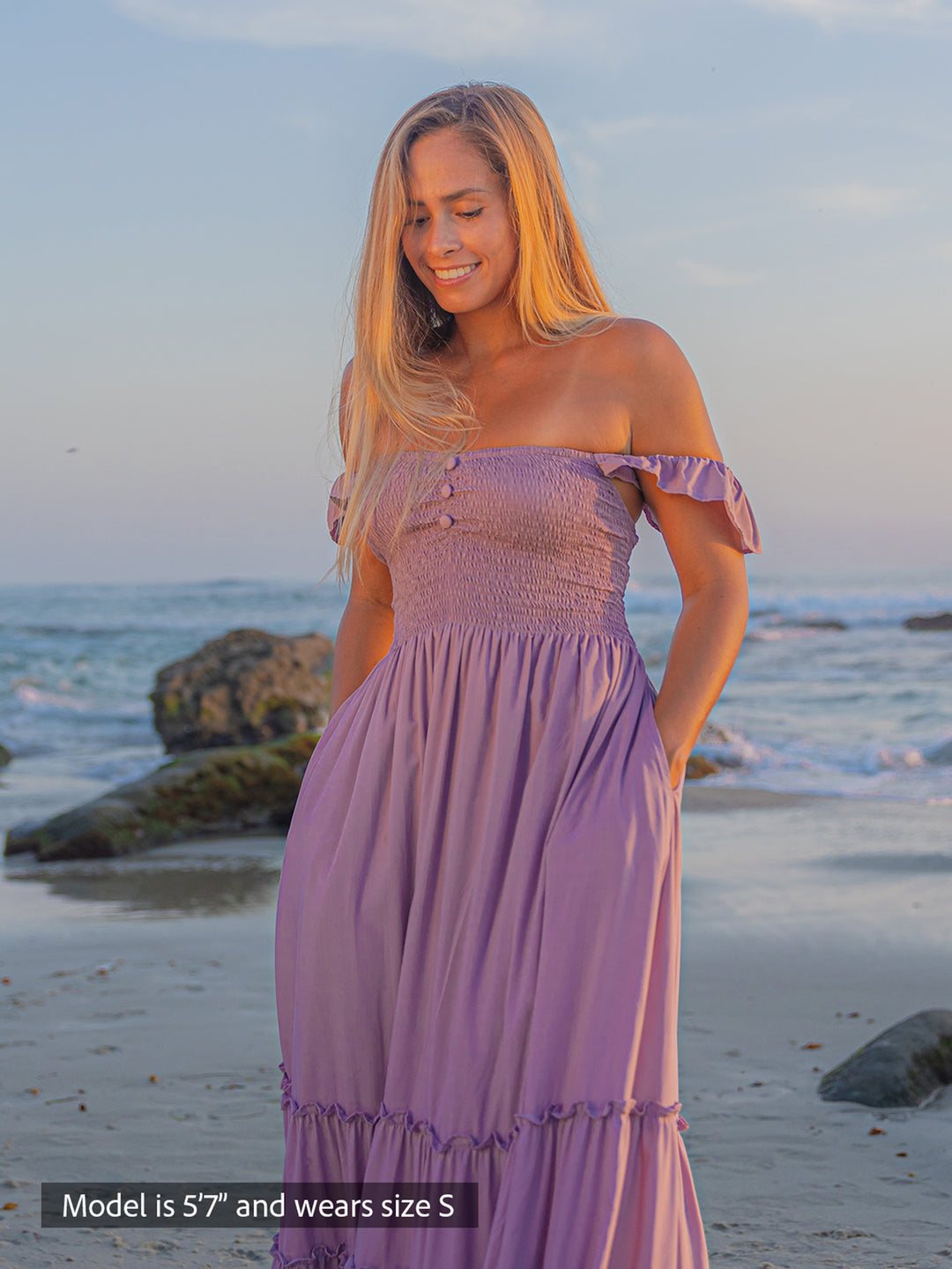 Belle Maxi Dress Boho-Chic, Smocked, Pockets | Cocopia Belle Maxi Dress Boho-Chic, Smocked, Pockets | Cocopia