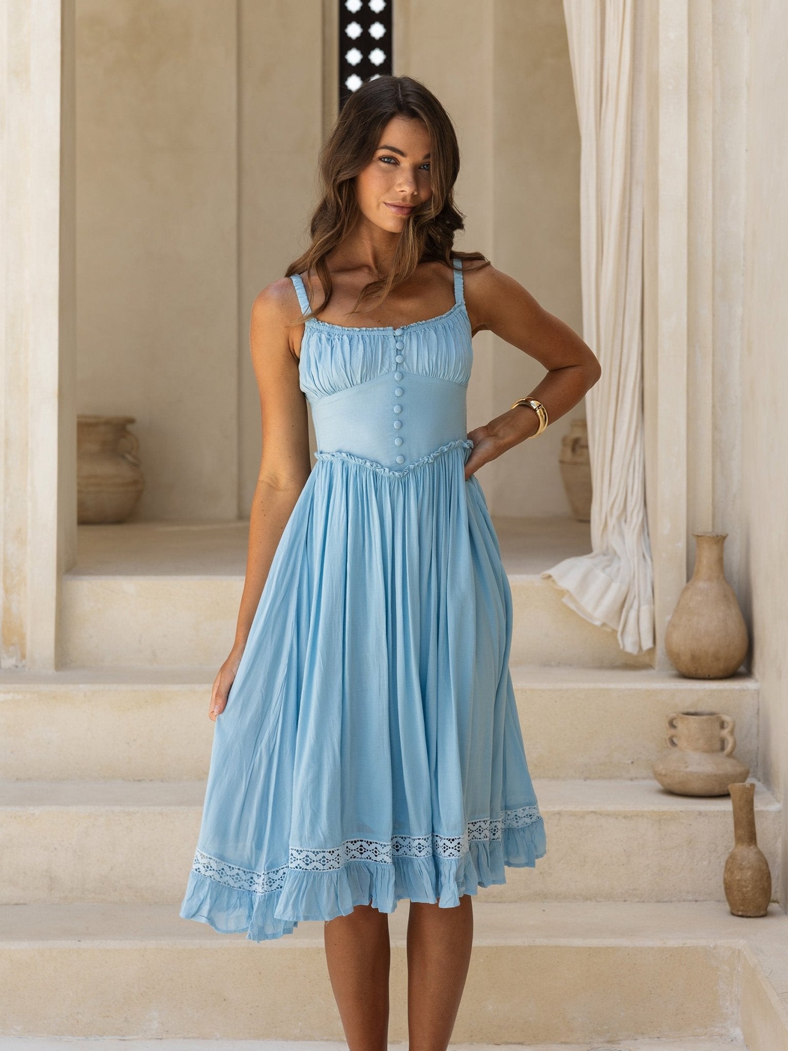 ワンピース Apolina Special edition Ida dress MTO ワンピース Apolina Special edition Ida dress MTO Rose Midi Dress