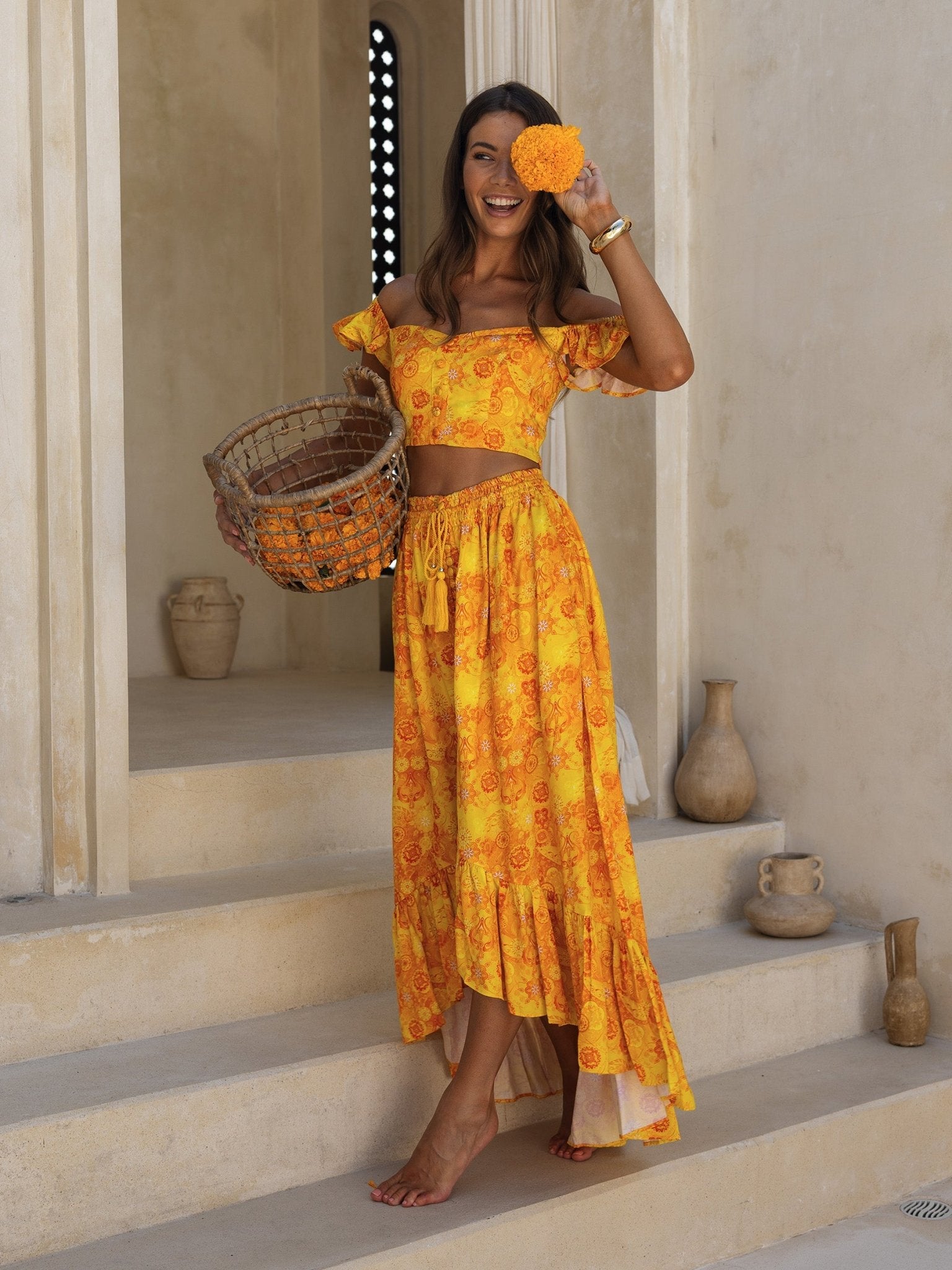 Izamal Two-Piece Dress — Maxi Skirt & Strapless Top — Cocopiña