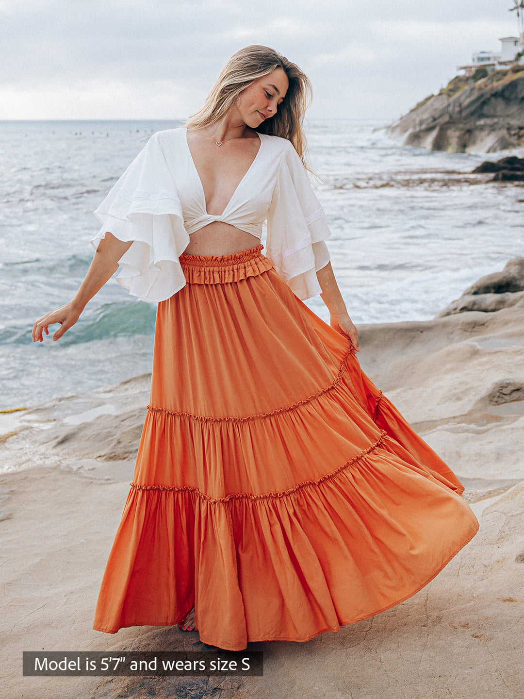 Wrap Boho Maxi Rok Boho Skirt Maxi Skirt Beach Outfit Tera Maxi