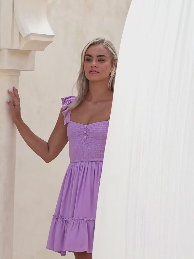 Mona Mini Dress — Heart Neckline, Open Back — Cocopiña